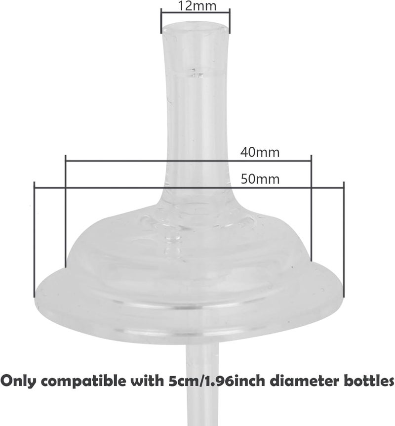 Jerliflyer 4pcs Bottle straws, hydrojug straw wide mouth silicone gravity ball design baby straw replacement no leakage baby drinking tools （For 5cm/1.96inch Diameter Only） - Image 2